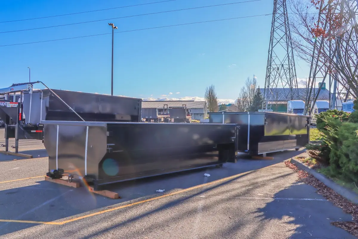 Roll-off dumpster ready for waste disposal at job site for Construction Dumpster Rental in New Ulm